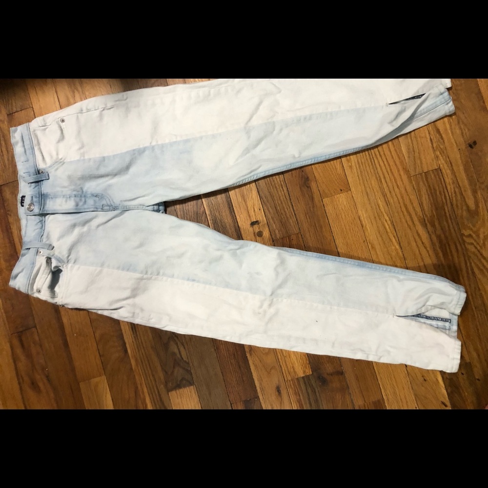 Bleached denim jeans
